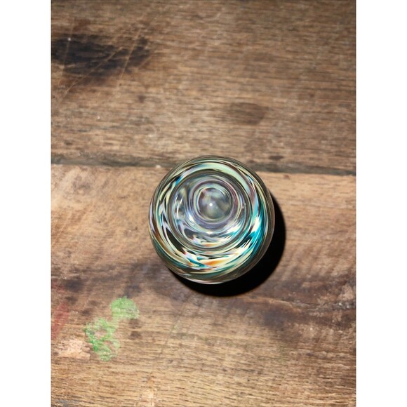 Hand Blown Glass Oval Multi Color Flower Paper Weight Centre PWK - Picture 3 of 5